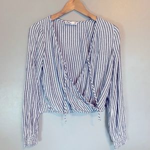 Hollister Stripe Wrap Style Top